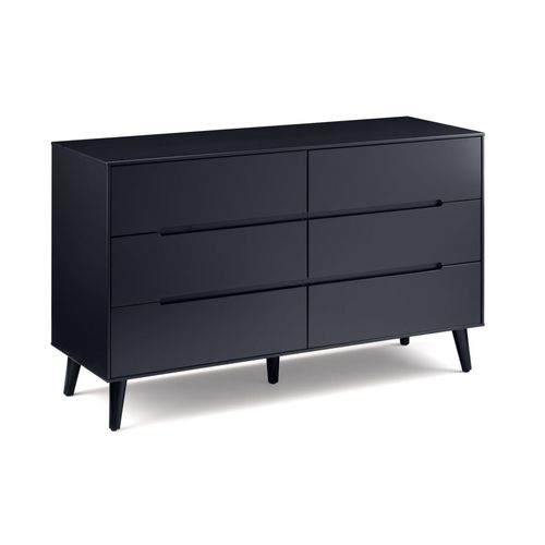 Alicia Black 6 Drawer Wide Chest