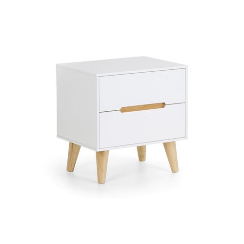 Alicia White 2 Drawer Bedside Cabinet