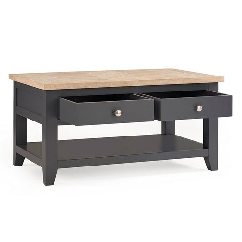Bordeaux Grey 2 Drawer Coffee Table