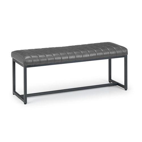 Brooklyn Charcoal Faux Leather Dining Bench
