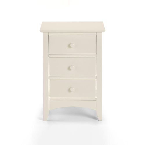 Cameo White 3 Drawer Bedside Cabinet