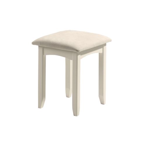 Cameo White Padded Dressing Stool