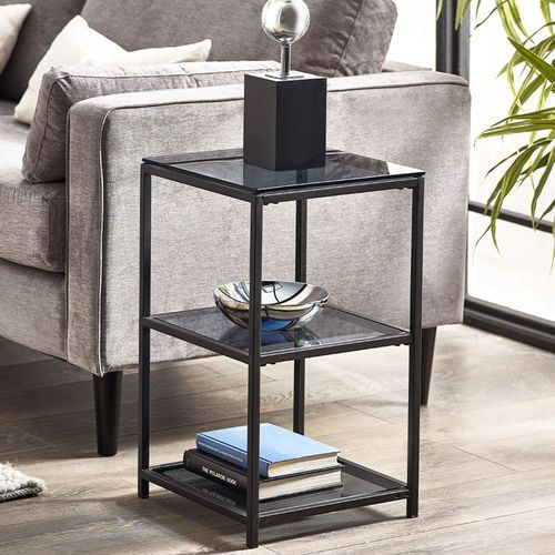Chicago Smoked Glass Narrow Side Table