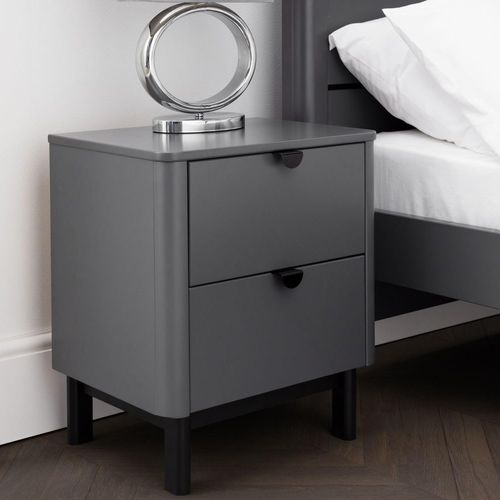Chloe Grey 2 Drawer Bedside Cabinet