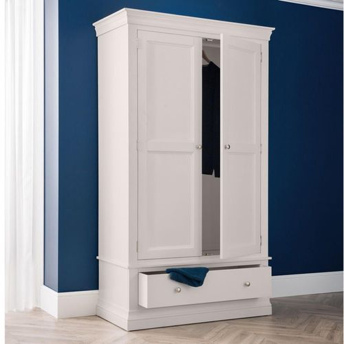 Clermont Soft Grey 2 Door 1 Drawer Double Wardrobe