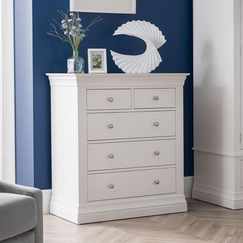Clermont White 3+2 Drawer Chest