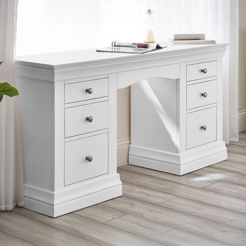 Clermont White 6 Drawer Double Dressing Table