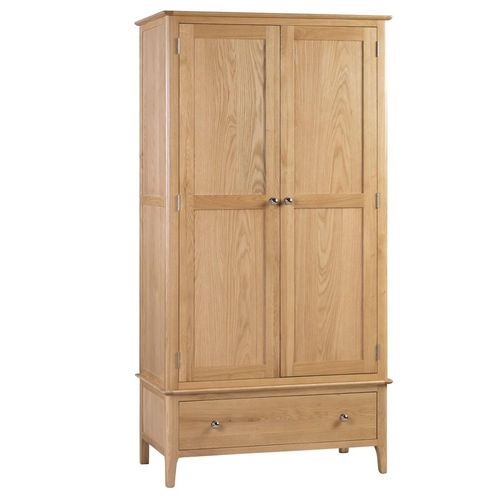 Cotswold Oak 2 Door 1 Drawer Double Wardrobe