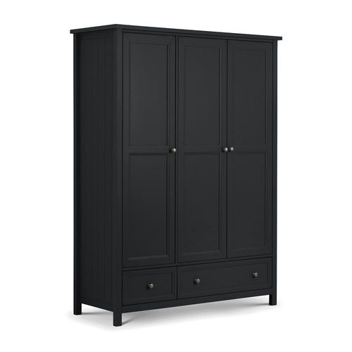 Maine Black 3 Door 2 Drawer Wardrobe