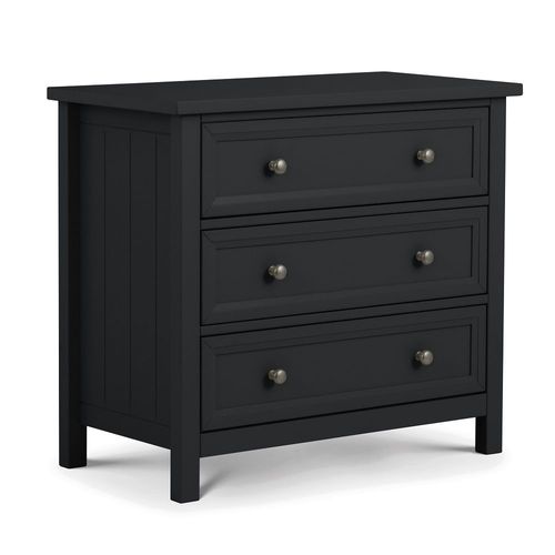 Maine Black 3 Drawer Small Chest