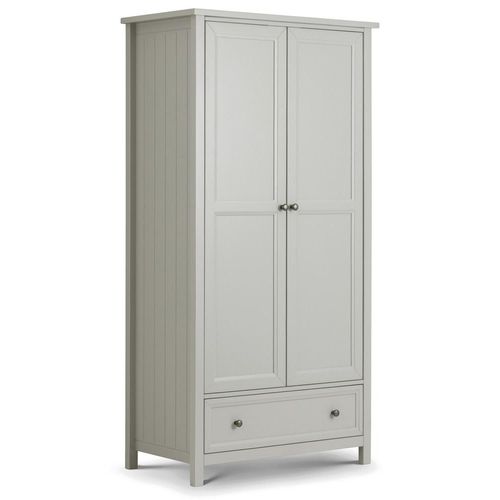 Maine Grey 2 Door 1 Drawer Double Wardrobe