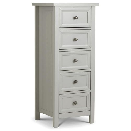 Maine Grey 5 Drawer Narrow Chest