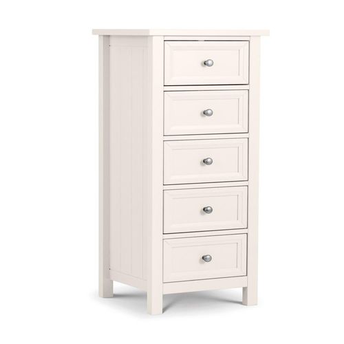 Maine White 5 Drawer Tall Chest