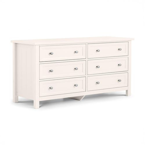 Maine White 6 Drawer Wide Chest