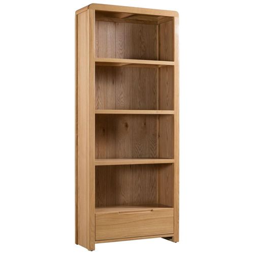 Curve Oak 1 Drawer Bookcase