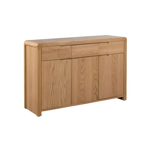 Curve Oak 130cm Medium 3 Door Sideboard