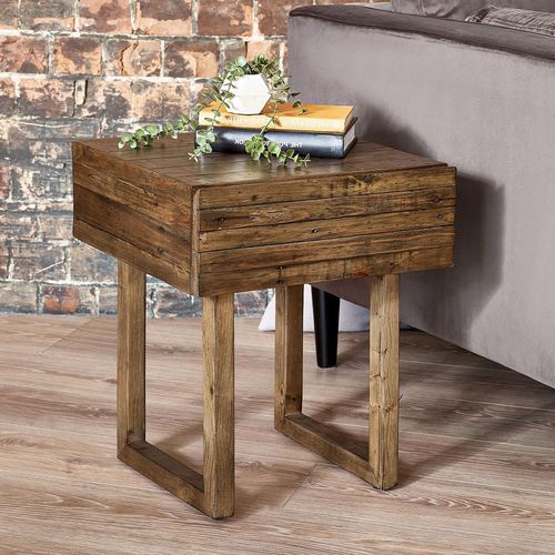 Woburn Reclaimed Pine 1 Drawer Lamp Table