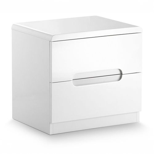 Manhattan White Gloss 2 Drawer Bedside Cabinet