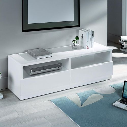 Manhattan White Gloss 2 Drawer TV Unit