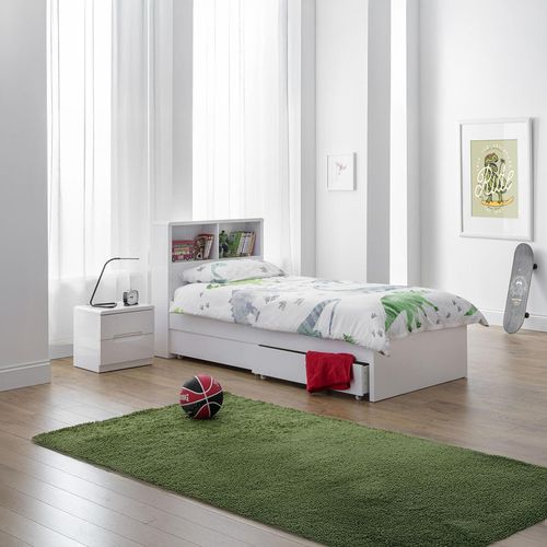 Manhattan White Gloss Bookcase Bed
