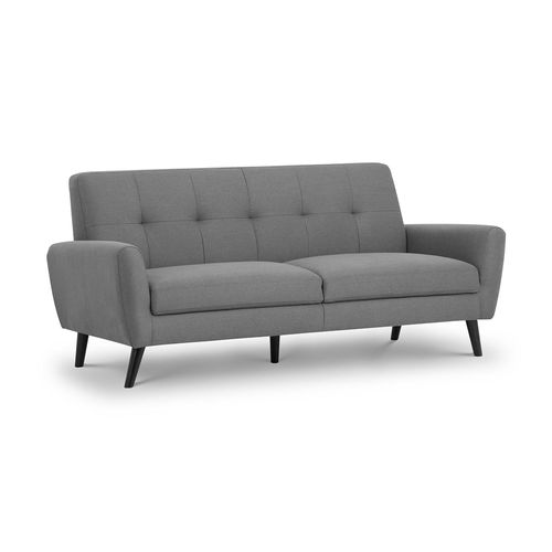 Monza Grey Linen Fabric 3 Seater Sofa