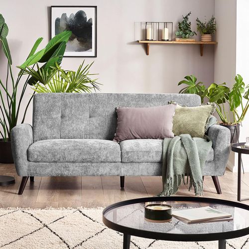 Monza Grey Mobus Fabric 3 Seater Sofa