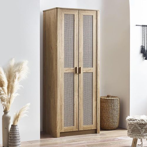 Sydney Faux Rattan 2 Door Wardrobe