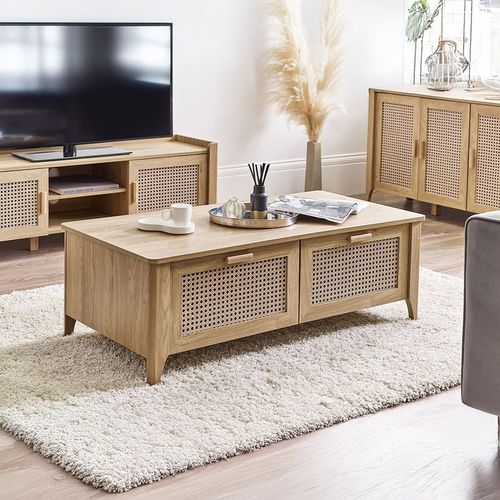 Sydney Faux Rattan 2 Drawer Coffee Table