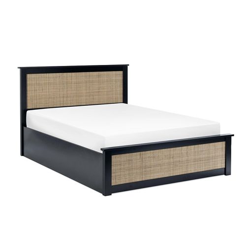 Padstow Black and Rattan Ottoman Bed - Sizes Available