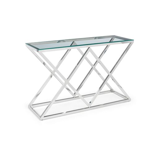 Biarritz Glass and Chrome 120cm Console Table