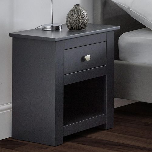 Radley Dark Grey 1 Drawer Bedside Cabinet