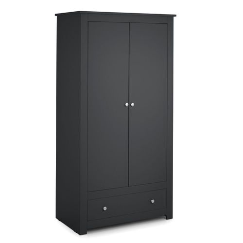 Radley Dark Grey 2 Door 1 Drawer Double Wardrobe