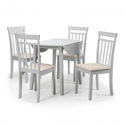 Coast Grey 2-4 Seater Round Drop Leaf Dining Set with 4 Chairs