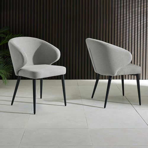 2 x Marcus Light Grey Fabric Dining Chair