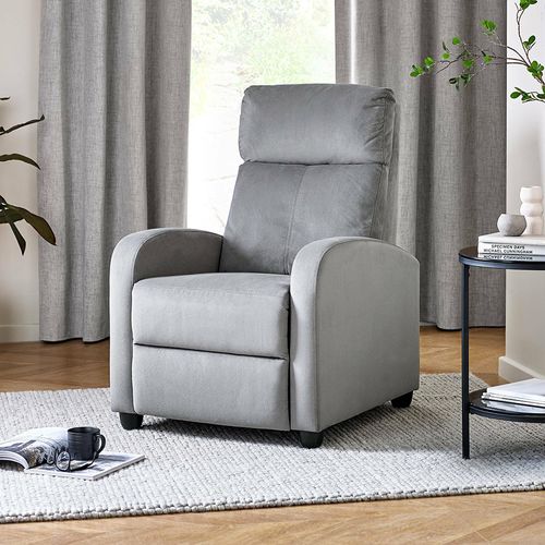 Vivo Grey Chenille Fabric Recliner Armchair
