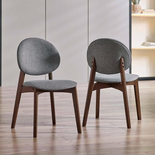 2 x Artemis Grey and Walnut Dining Chair
