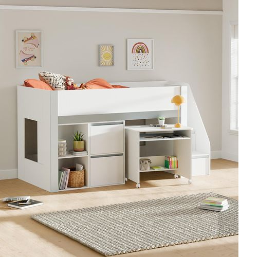Gaia White Midsleeper Bed
