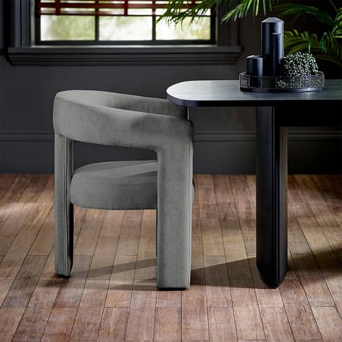 2 x Elara Grey Fabric Dining Armchair