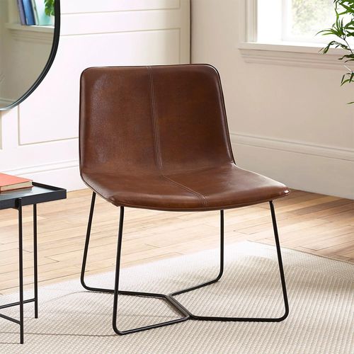 Joren Tan Brown Faux Leather Lounge Chair