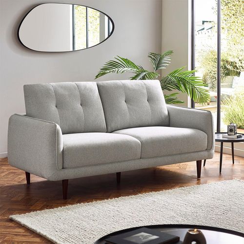 Remy Light Grey Fabric 3 Seater Sofa