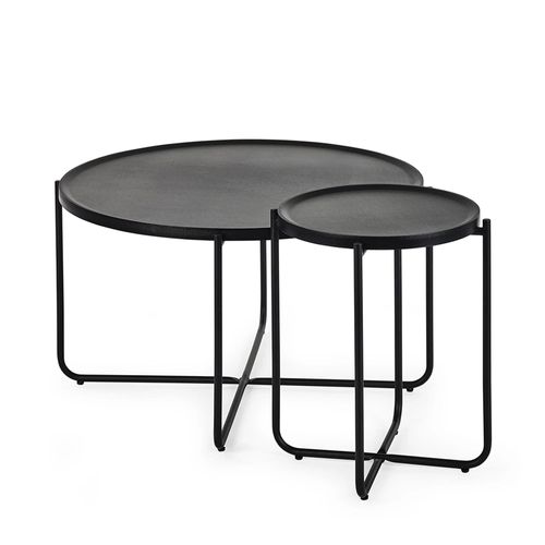 Sagrada Black Metal Round Coffee Table Set