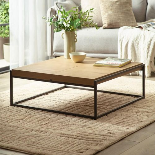 Ezra Light Oak Effect Square Tray Coffee Table