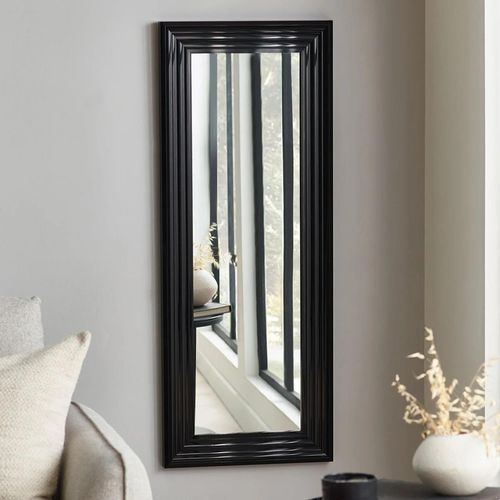 Tokyo Black Rectangular Tall Wall Mirror - 45cm x 115cm