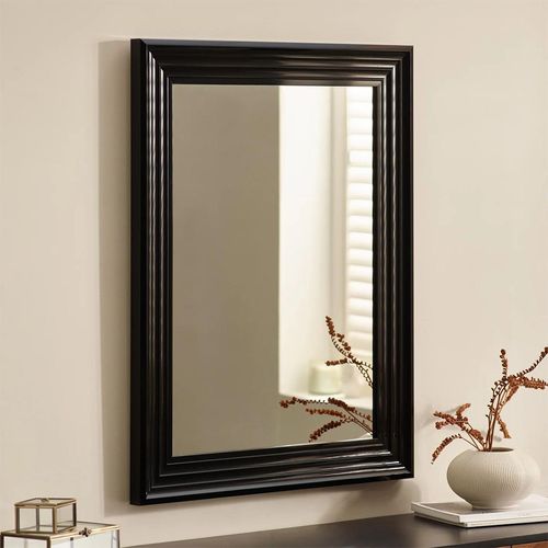 Tokyo Black Rectangular Small Wall Mirror - 65cm x 85cm