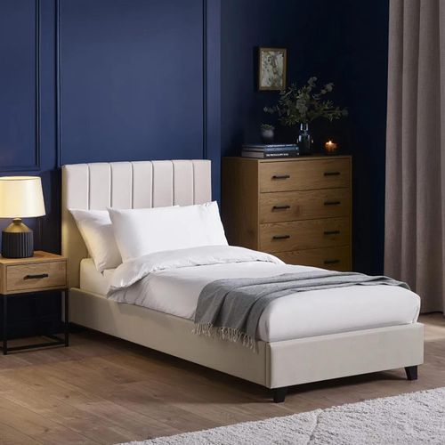 Aylen Oatmeal Linen Fabric Bed - Sizes Available