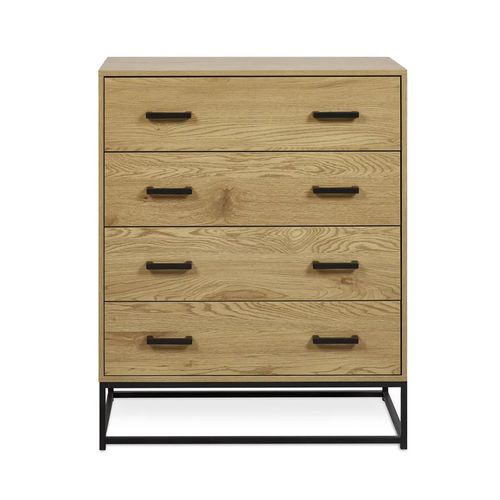 Harlow Light Oak Effect 4 Drawer Chest