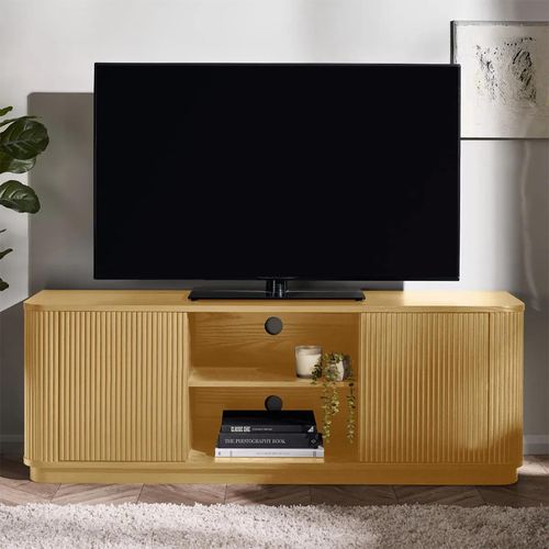 Louis Fluted Light Oak Effect 2 Door TV Unit
