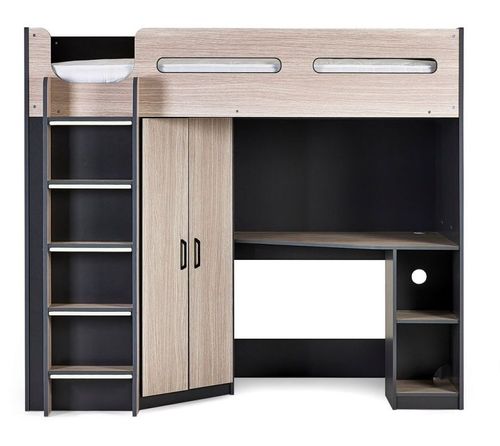 Hercules Wood Effect High Sleeper Bed