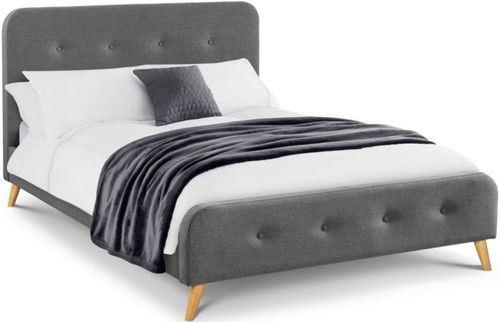 Astrid Curved Retro Grey Fabric 5ft King Size Bed