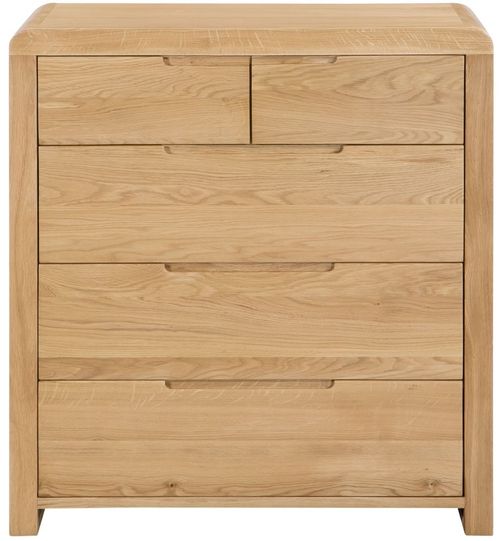 Curve Oak 3+2 Drawer Chest